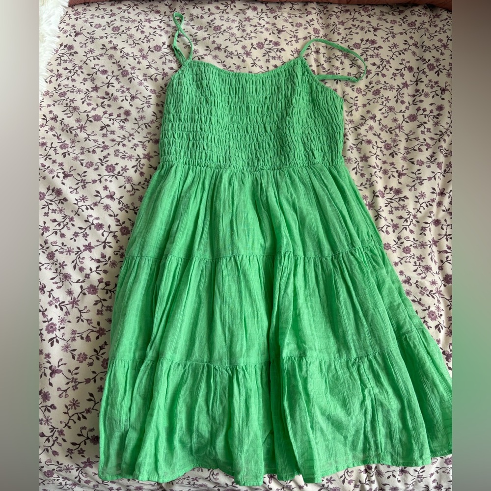 Green Sleeveless mini Dress